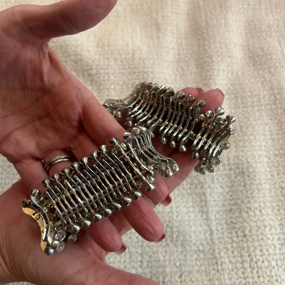 Chic Dazzling Silver Rhinestones Bracelets/Cuffs❤️0/S - Picture 5 of 8